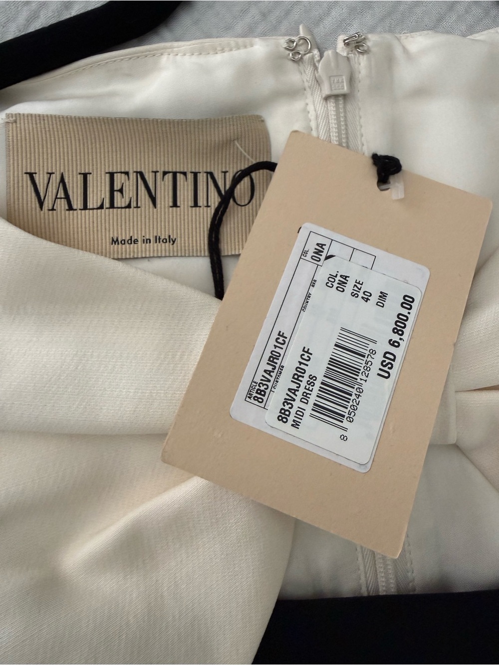 NWT $6,800 Valentino Colorblock Crepe Couture Midi Dress with Bow IT40=US4/6 - Picture 12 of 16